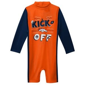 New Toddler Orange Denver Broncos Wave Runner Long Sleeve Wetsuit size 4T